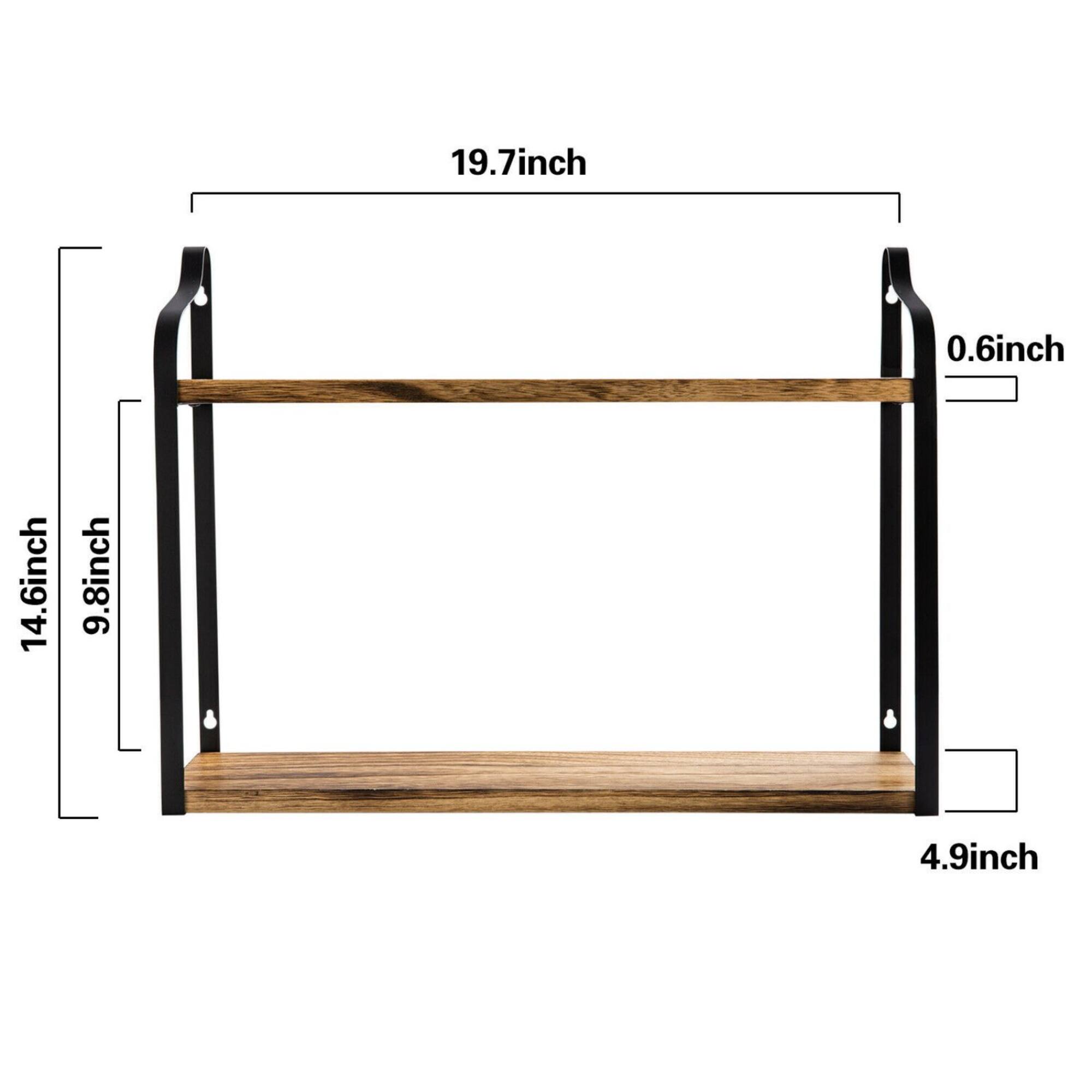 NEX™ 2-Tier Floating Wall-Mounted Rustic Wood Storage Shelf